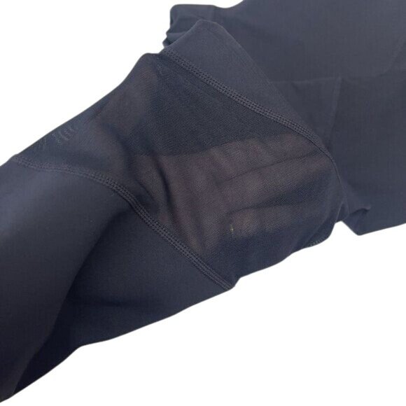 CORE IO Women Crop Leggings black SZ XS Mesh Details-back Pocket- Activewear - Picture 8 of 12